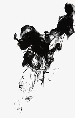 黑色泼墨水墨画