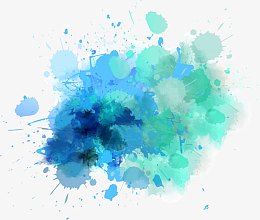 蓝色水彩