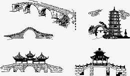 墨绘制出的古建筑