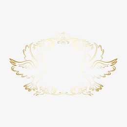 金色鸽子花边矢量