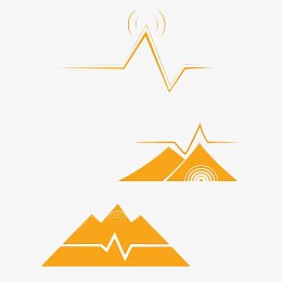 黄色手绘山