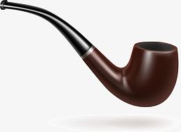 矢量手绘木质烟斗
