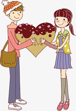 给女生送爱心的男生