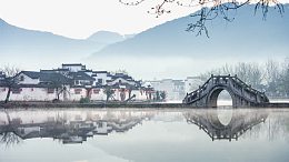 国画效果徽州山水