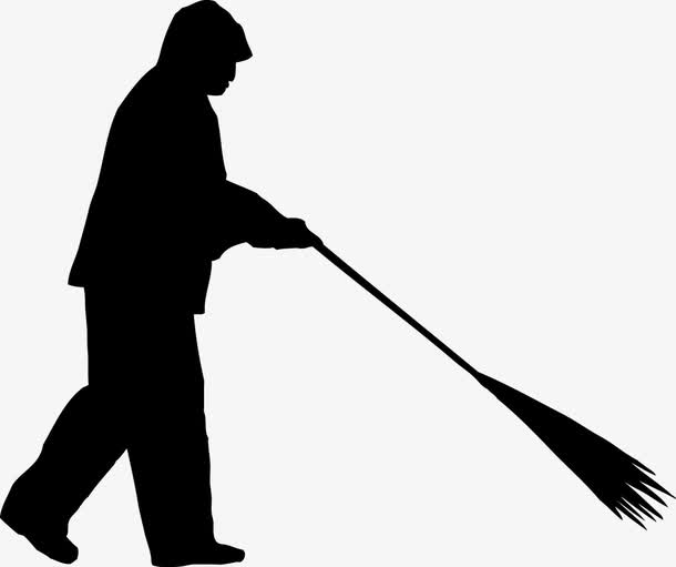 扫除工作人物剪影