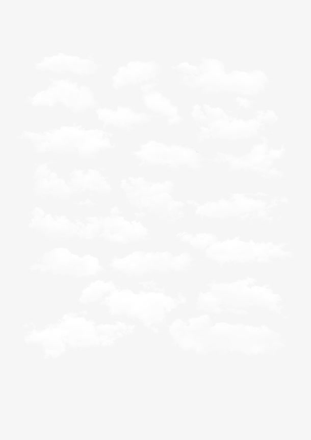 二次元天空纯白白云素材