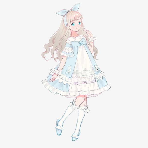 二次元萌妹免抠素材免费下载_觅元素51yuansu.com