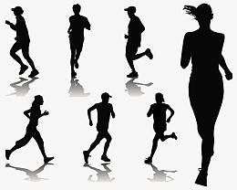 跑步黑色人物剪影