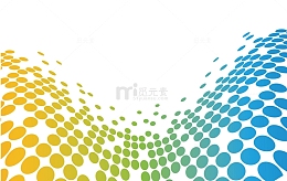 矢量彩色弧形波点造型科技纹路