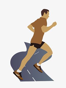 矢量卡通图案马拉松比赛