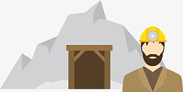 挖矿工矢量
