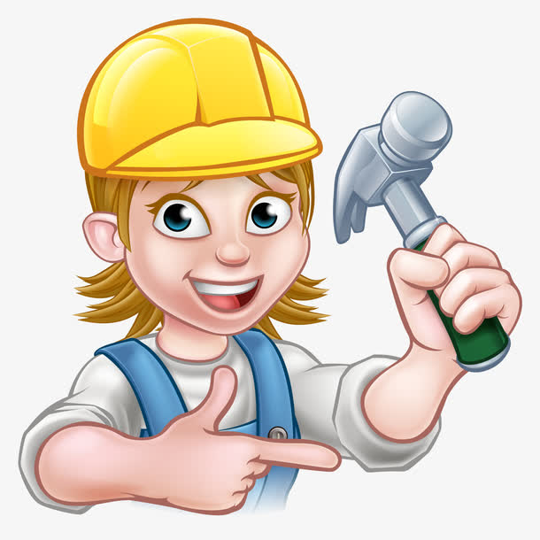 工地女孩矢量图