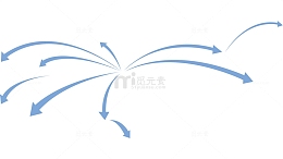 蓝色箭头分散