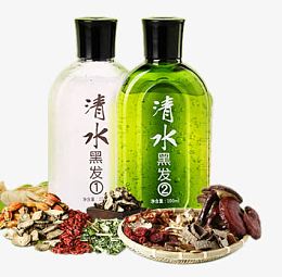 中草药清水黑发洗发水