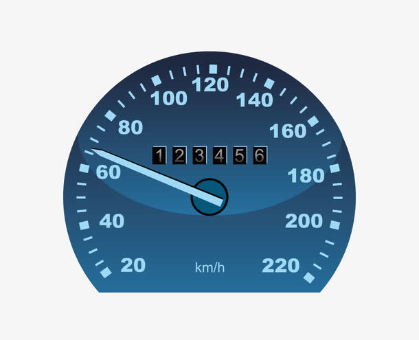 矢量表盘计数里程指针蓝色数字