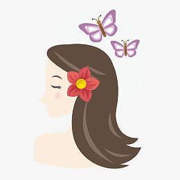 矢量手绘美丽的女子素材