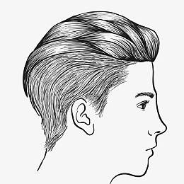 线条手绘男子侧脸矢量素材