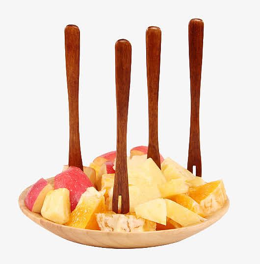 水果盘和叉子