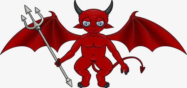 带叉子的恶魔素材