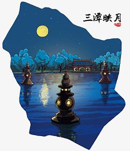 西湖三潭映月