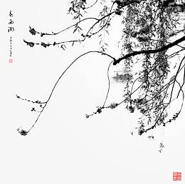 免抠装饰水墨西湖