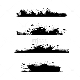 毛笔笔刷中国风水墨框免费