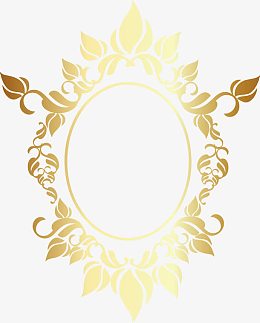 金色 花纹 花边 边框 花朵边