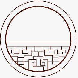 红色圆形中国风边框纹理