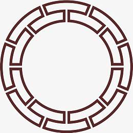 红色圆形中国风边框纹理