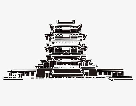 手绘建筑(658x450)png日本大陂古城著名建筑天守阁(500x667)png灰色
