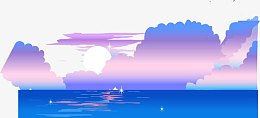 矢量海报背景风景紫色晚霞素材