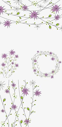 手绘紫藤花