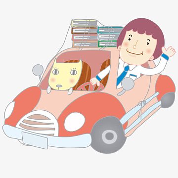 卡通开着车的小狗免抠图png可爱老司机png手绘校车png拉货老司机png