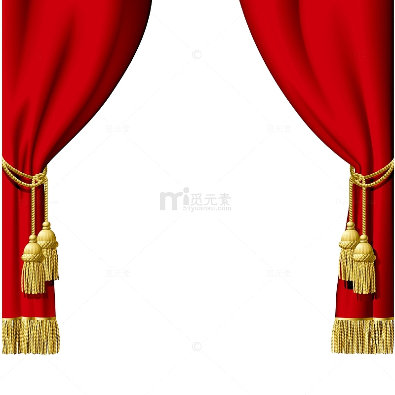 红色装饰舞台幕布矢量装饰