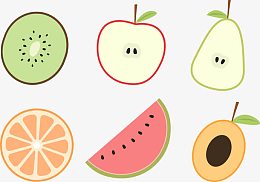 矢量半面水果