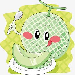 可爱的哈密瓜卡通人物