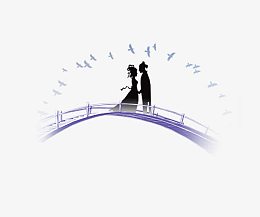 七夕鹊桥活动海报分层素材