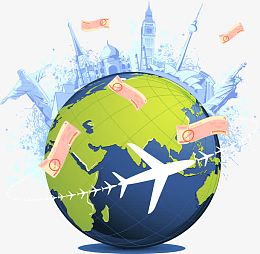 手绘地球城市世界旅游日素材