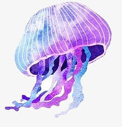 紫色卡通水母