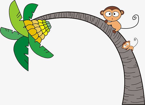 卡通香蕉树矢量