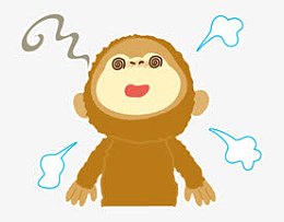 卡通动物素材动物素描 眩晕的小