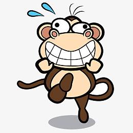 卡通逗比猴子