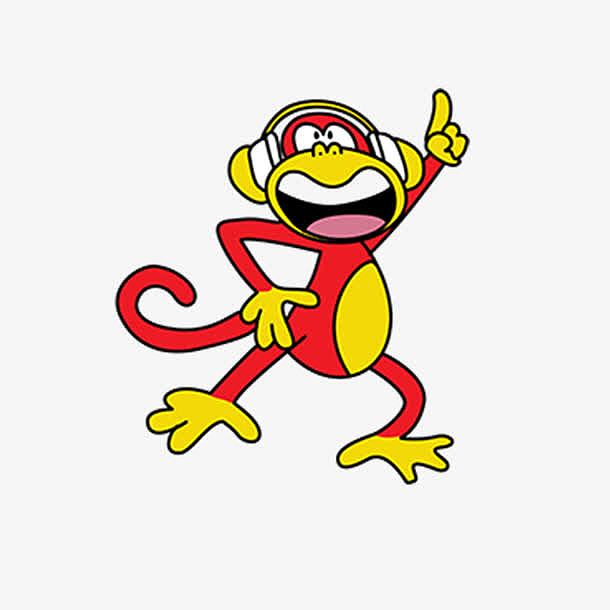 新年猴子卡通元素