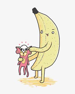 矢量吃猴子的香蕉