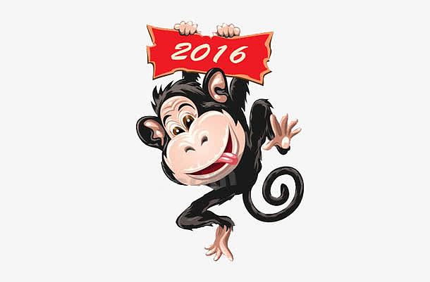新年卡通猴子标签