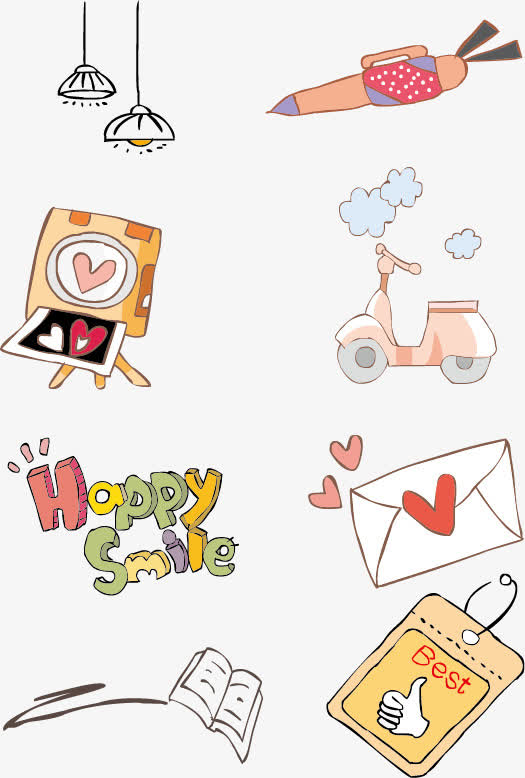 可爱手绘插画矢量素材