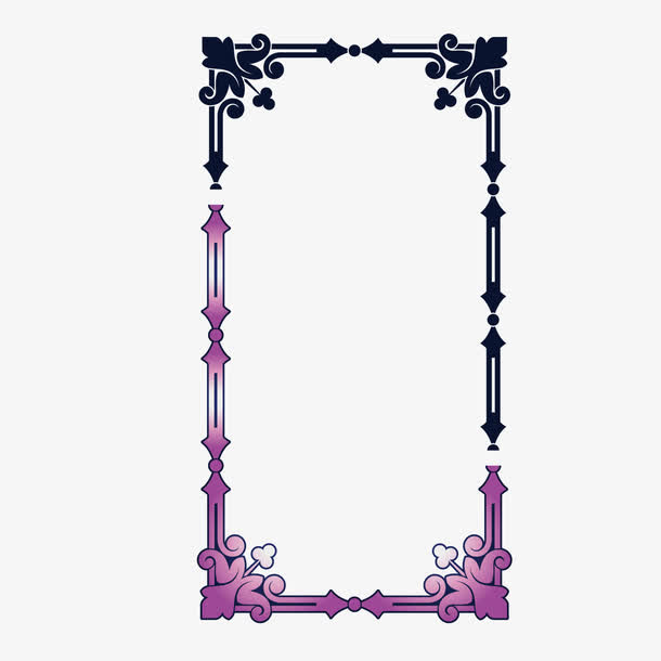 矢量欧式宫廷花边边框竖框