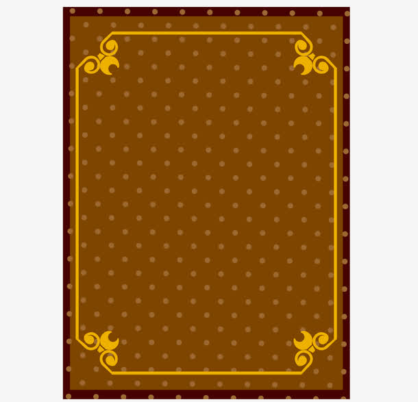 矢量土黄色复古宫廷卡片边框花