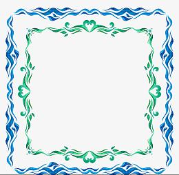 蓝色花边底纹