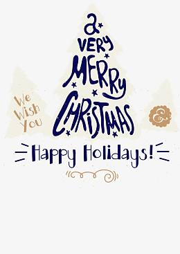 创意圣诞树祝福卡矢量素材